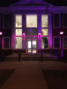 horton-hall-turns-purple-to-honor-domestic-violence-awareness