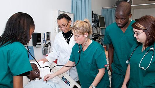 Nursing students at work