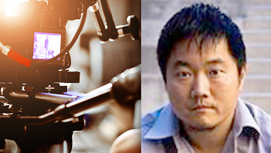 image of movie camera and filmmaker Charlie Minn