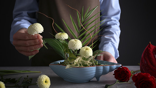 creating a flower arrangement