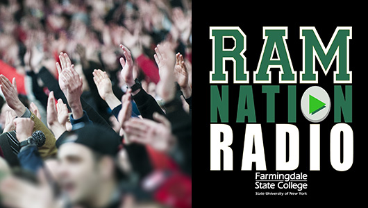 Ram Nation Radio logo and cheering fans