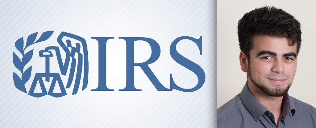 IRS logo and Erick Elias