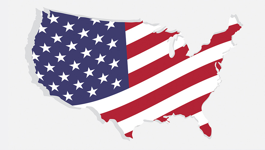US map with a US flag overlay