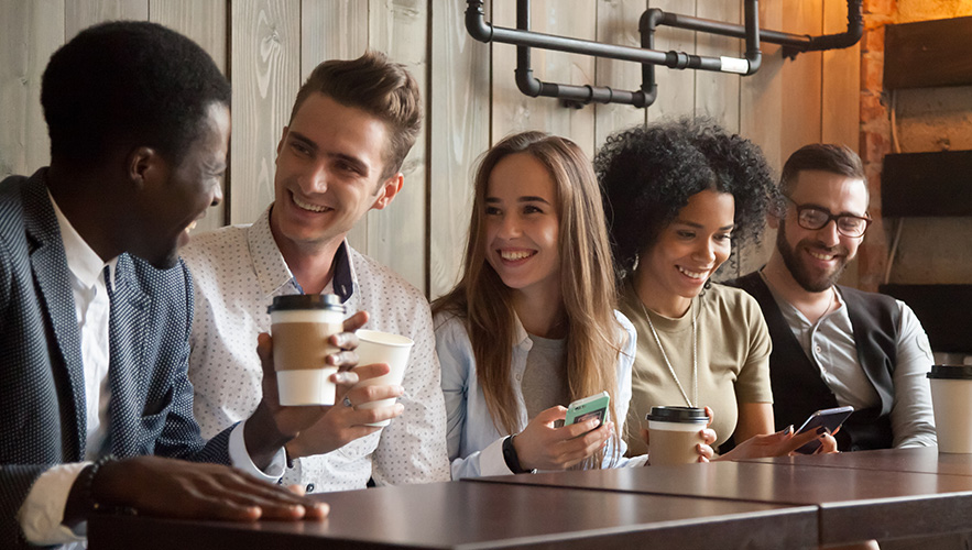 Millennials chatting
