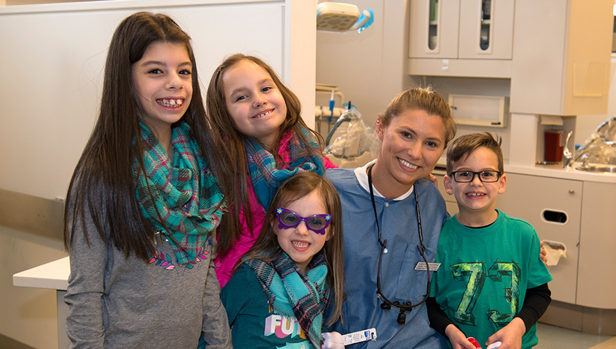 dental hygiene students and children