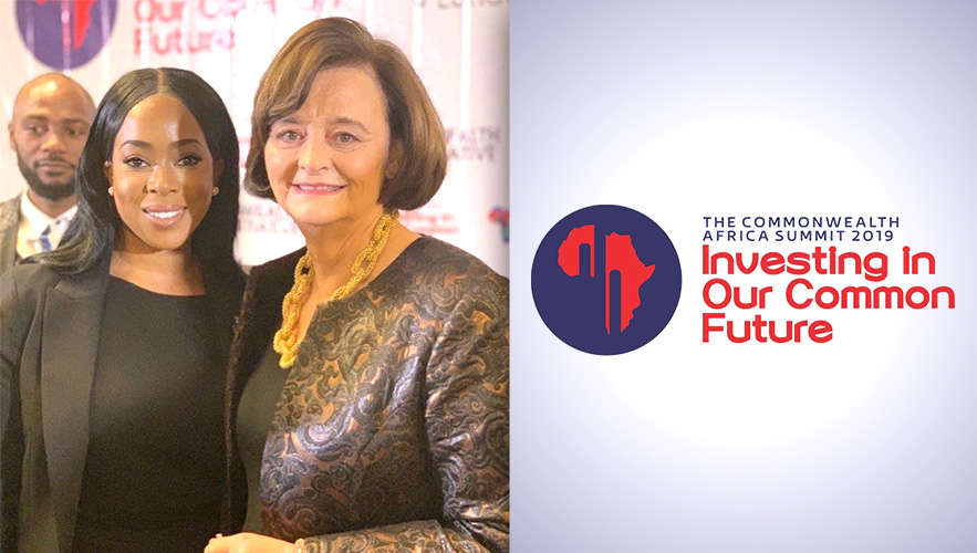Dr. Yetunde Odugbesan-Omede (left) and Cherie Blair, wife of former UK Prime Minister Tony Blair and Summit logo