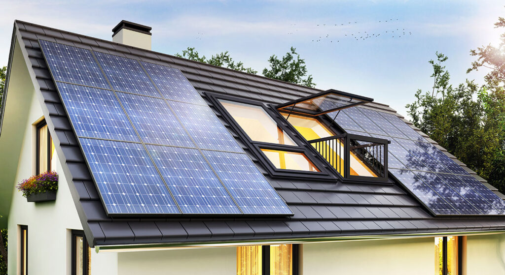 house with solar panels