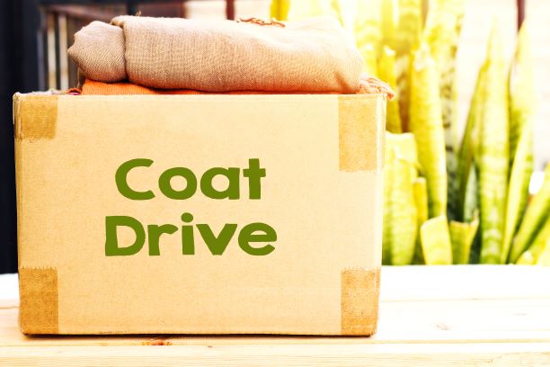 box with coat drive sign