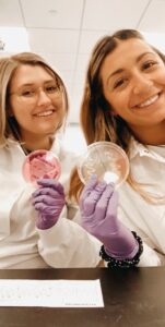 Bioscience grads Abigail Stadier and Gianna Raimi 
