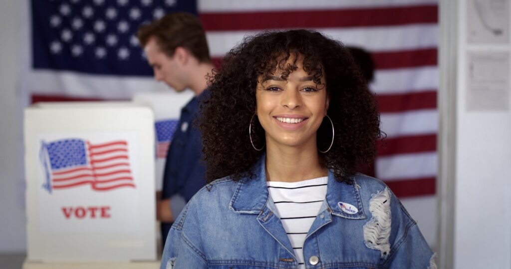 woman voting