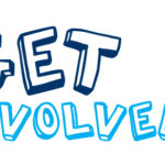 Text "Get Involved!" in a image.