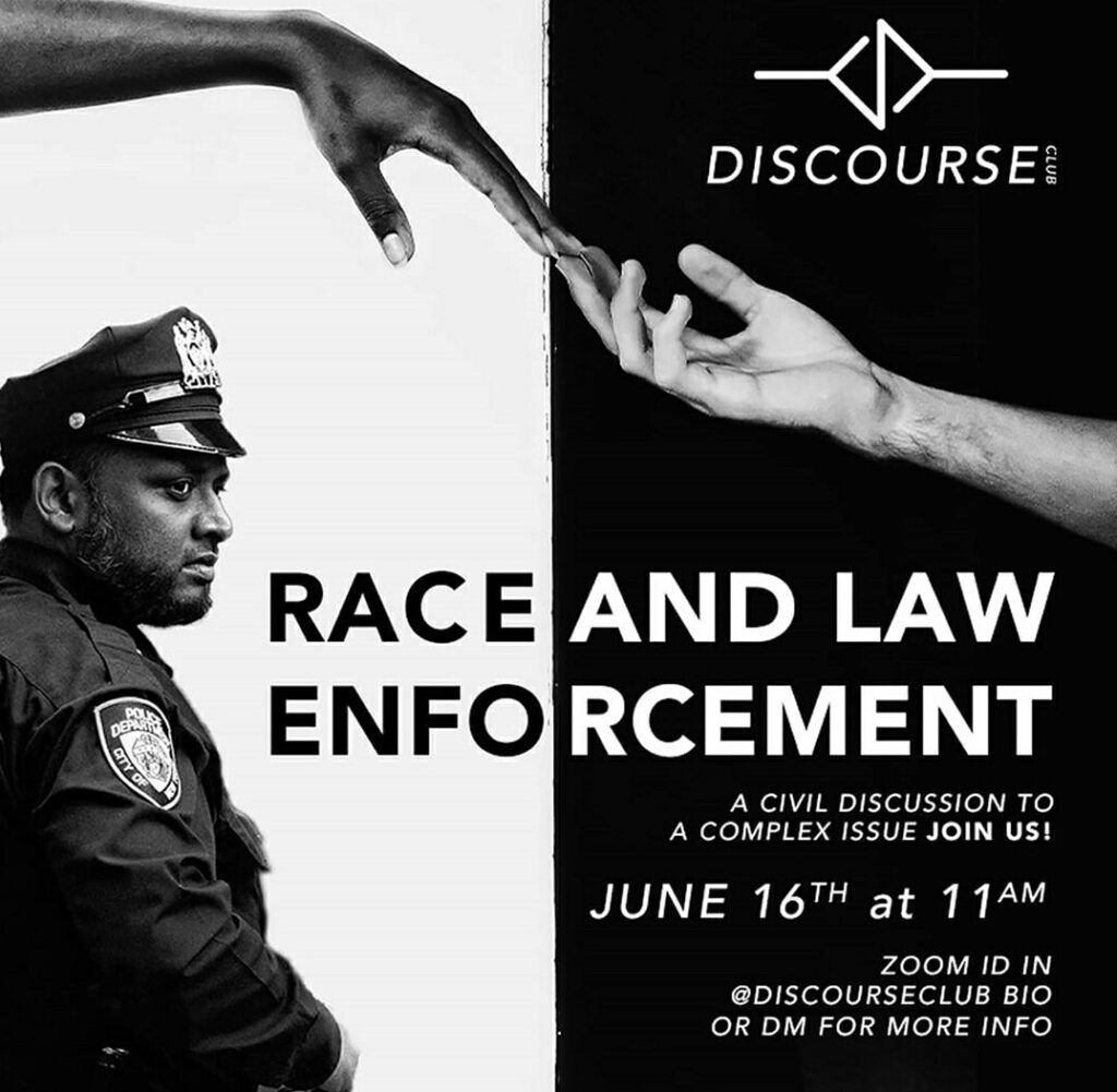 Image for Discourse Club’s Race and Law Enforcement Meeting Set for Tuesday, June 16th!.