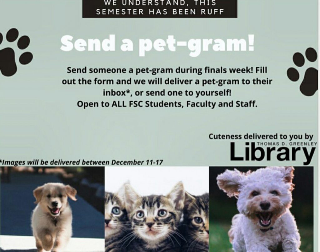 Image for Send a Pet-Gram During Finals Week with Greenley Library!.