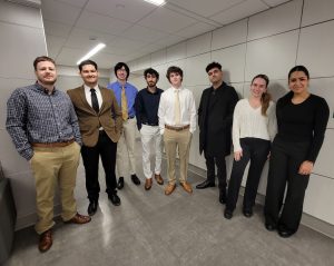 From Left to Right: Cisco Serrano (Military Vet; Computer Security Tech) Zain Sosa (Sophomore; Computer Engineering) Ryan Heskin (Senior; STS) Isaak Morales (Junior; Business Mgmt) Matthew Powers (Junior; Business Mgmt) Sebastian Espinosa (Sophomore; STS) Juliana Sgaraglio (Junior; Business Mgmt) Melissa DeMirci (Freshman; Business Mgmt)